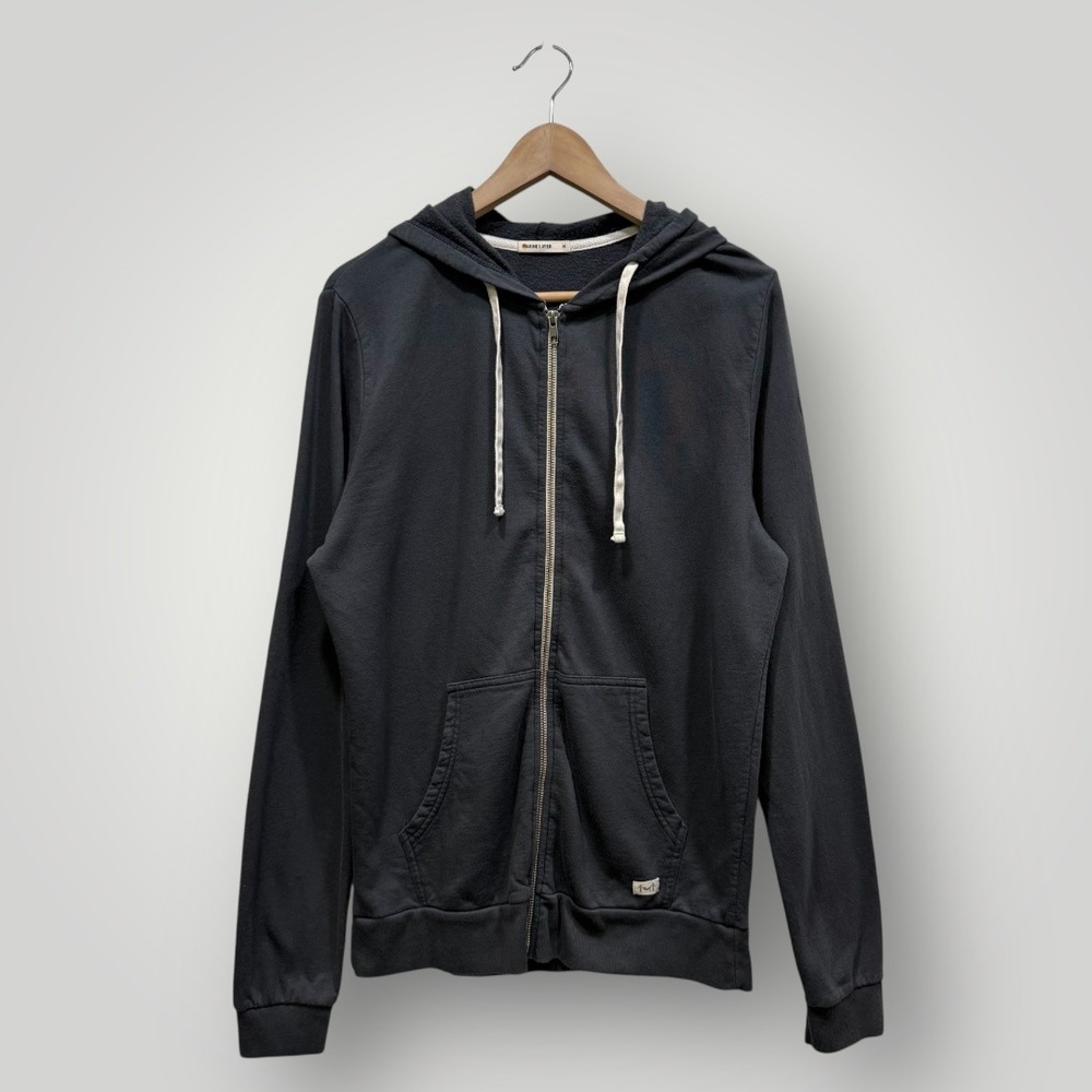 Marine Layer Mens Full Zip Hoodie Charcoal Black Fleece Size M‎